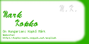 mark kopko business card
